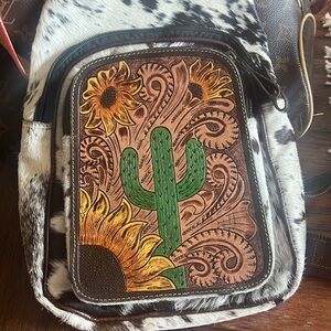 Myra Bag Sunflower and Cactus Patterned Crossbody